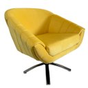 Ver imagem 1 de Poltrona Giovana Base Giratória Cromado em Sued Premium:amarelo