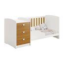 Ver imagem 7 de Berço Americano Multifuncional Atlanta com Cômoda 3 Gavetas com Colchão - Reller - Branco Fosco/ Sav