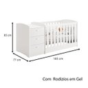 Ver imagem 2 de Berço Americano Multifuncional Atlanta com Cômoda 3 Gavetas com Colchão - Reller - Branco Fosco/ Sav