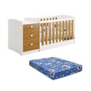 Ver imagem 3 de Berço Americano Multifuncional Atlanta com Cômoda 3 Gavetas com Colchão - Reller - Branco Fosco/ Sav