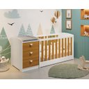 Ver imagem 4 de Berço Americano Multifuncional Atlanta com Cômoda 3 Gavetas com Colchão - Reller - Branco Fosco/ Sav