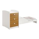 Ver mais imagens de Berço Americano Multifuncional Atlanta com Cômoda 3 Gavetas com Colchão - Reller - Branco Fosco/ Sav