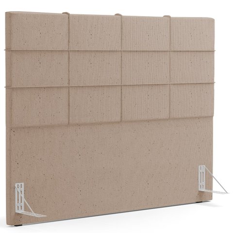 Cabeceira Cama Box Casal 140 cm Roma W01 Linho Bege Escuro - Lyam Lyam Decor