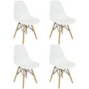 Ver imagem 1 de Kit 4 Cadeiras Charles Eames Eiffel - Iaza Móveis Branco