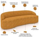 Ver imagem 4 de Sofá 3 Lugares Curvo Sala de Estar Living Lótus D02 Bouclê Mostarda 180cm Pb-03 - Lyam Decor