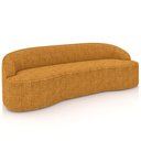 Ver imagem 1 de Sofá 3 Lugares Curvo Sala de Estar Living Lótus D02 Bouclê Mostarda 180cm Pb-03 - Lyam Decor