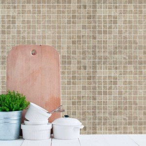 Papel de Parede Auto Adesivo Lavável Pastilha Pa0050 Bege