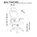 Ver imagem 3 de Kit com 6 Cadeiras de Escritório com Encosto Presidente Office Baltimore Preto Rivatti