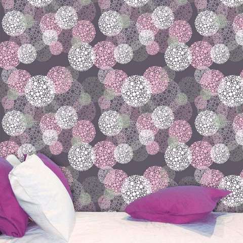 Papel de Parede Auto Adesivo Lavável Diversos d0037 Lilas