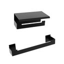Ver imagem 3 de Kit de Acessórios para Banheiro Adesivo 2 Pcs Preto F.elg