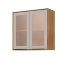 Ver imagem 2 de Armário Aéreo MDF 2 Portas Reflecta 80cm MGM Móveis Marrom/Cinamomo/Off White