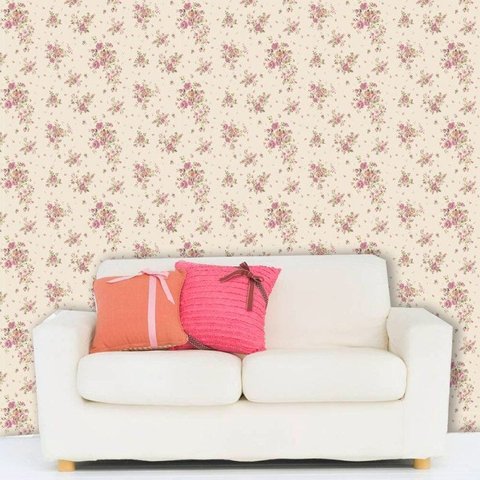 Papel de Parede Auto Adesivo Lavável, Floral Modelos f0181 Clássico Retrô Vintage