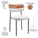 Ver imagem 4 de Kit 06 Cadeiras Decorativa para Sala de Jantar Melina L02 Faixa Couríssimo Camel Facto Branco -