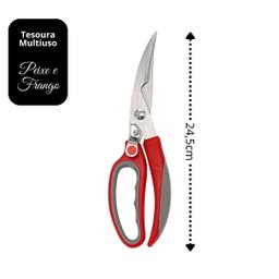 Tesoura Multiuso Aço Inox Prime com Trava Ideal para Frango e Peixes - Tuut - 3