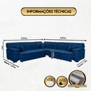 Ver imagem 6 de Sofá Magno 2.57x3.97m de Canto, Retrátil e Reclinável - Azul
