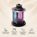 Ver imagem 3 de Lanterna Pink e Azul em Metal e Vidro - 12x8,5 cm