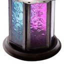 Ver imagem 4 de Lanterna Pink e Azul em Metal e Vidro - 12x8,5 cm