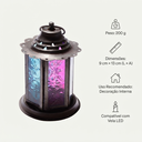 Ver imagem 5 de Lanterna Pink e Azul em Metal e Vidro - 12x8,5 cm