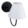 Arandela Curvada Clássica Preto com Cúpula Branca para Sala, Corredor, Quarto, Cama, Cabeceira - 4