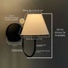 Arandela Curvada Clássica Preto com Cúpula Branca para Sala, Corredor, Quarto, Cama, Cabeceira - 2