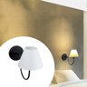 Arandela Curvada Clássica Preto com Cúpula Branca para Sala, Corredor, Quarto, Cama, Cabeceira - 5
