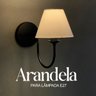 Arandela Curvada Clássica Preto com Cúpula Branca para Sala, Corredor, Quarto, Cama, Cabeceira - 3