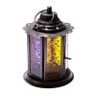 Lanterna Amarelo e Roxo em Metal e Vidro - 12x8,5 cm - 3