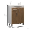 Ver imagem 2 de Gabinete de Banheiro 60cm com Lavatório Ref 561 Cewal - Branco/itapuã