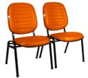 Ver imagem 5 de 02 Cadeiras Empilhável para Igrejas Evangélicas Linha Holy Laranja