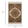 Tapete Persa Qom Bege com Detalhes Florais - 57x90cm - 2
