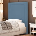 Ver imagem 1 de Cabeceira Cama Box Solteiro Alba 90cm com Frame Linho Azul - Desk Design