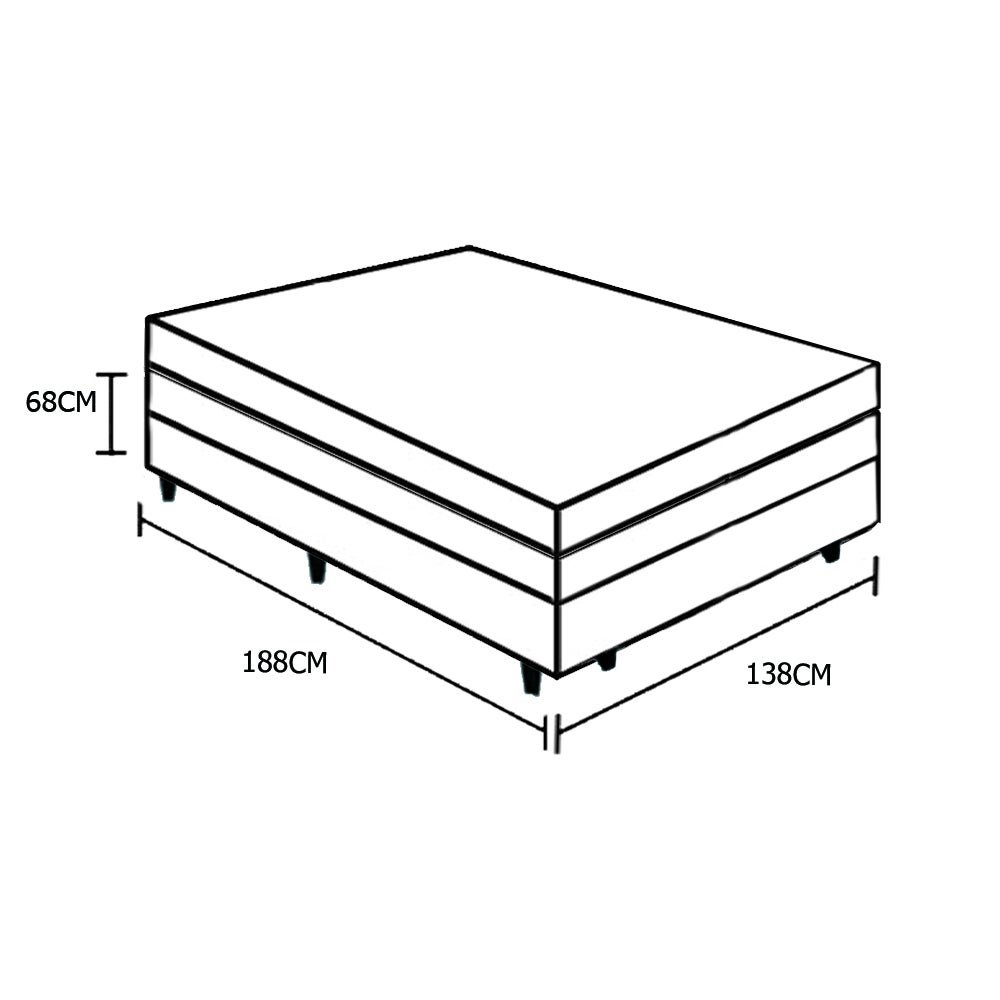 Cama Box Baú Casal Colchão Mola Ensacada Victory + Box Sintético Marrom 68x138x188 - 6