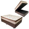 Cama Box Baú Casal Colchão Mola Ensacada Victory + Box Sintético Marrom 68x138x188 - 1