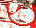 Ver imagem 1 de Kit Sousplat + Guardanapo Natal Cervos Nsw 6 Peças com Base