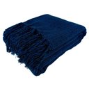 Ver imagem 3 de Kit 1 Manta para Sofá 2,40 X 1,80 + 2 Capas de Almofada Cor:azul-preto