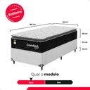 Ver imagem 4 de Cama Box Solteiro + Colchão Comfort Class Pillow Top 88x188 Preto/suede Branco