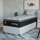 Ver imagem 1 de Cama Box Solteiro + Colchão Comfort Class Pillow Top 88x188 Preto/suede Branco