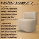 Ver imagem 6 de Puff com Encosto Feijão Curvo Orgânico Sala Confortável Redondo Resistente Linho:suede Bege