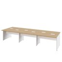 Ver imagem 5 de Plataforma de Trabalho 6 Lugares Pé Painel 360cm Macadâmia com Branco F5 Office