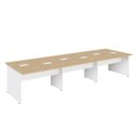 Ver imagem 4 de Plataforma de Trabalho 6 Lugares Pé Painel 360cm Macadâmia com Branco F5 Office