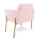 Ver imagem 4 de Poltrona Pé de Ferro Dourado Decorativa Marisa Suede D03 Rosa Bebê