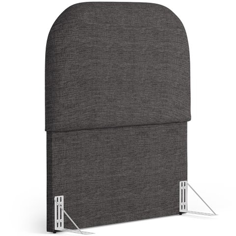Cabeceira Cama Box 100cm Orgânica Lanna W01 Linho Cinza Escuro - Lyam Decor