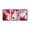 Quadros para decoração Quadro com moldura preta e vidro Abstrato rosa roxo e amarelo - 1