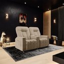 Ver imagem 1 de Poltrona Reclinável 2 Lugares para Sala de Cinema Arsenal Suede Bege