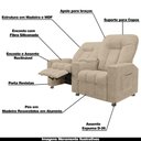 Ver imagem 6 de Poltrona Reclinável 2 Lugares para Sala de Cinema Arsenal Suede Bege