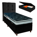 Ver imagem 1 de Kit Cabeceira + Cama Box Bau + Colchão Solteiro D28 Conforto Paropas