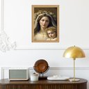 Ver imagem 2 de Quadro Sacro Moldura Dourada Madona 45x34cm:com Acetato