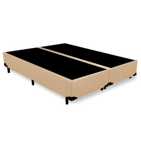 Cama Box King Bipartido Sintético Bege Emth 193x203x40