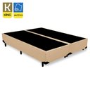 Ver imagem 2 de Cama Box King Bipartido Sintético Bege Emth 193x203x40