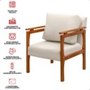 Ver imagem 7 de Kit 4 Poltrona Sala Decorativa Dallas Estofada Veludo Gelo Base Madeira Castanho - Arkell